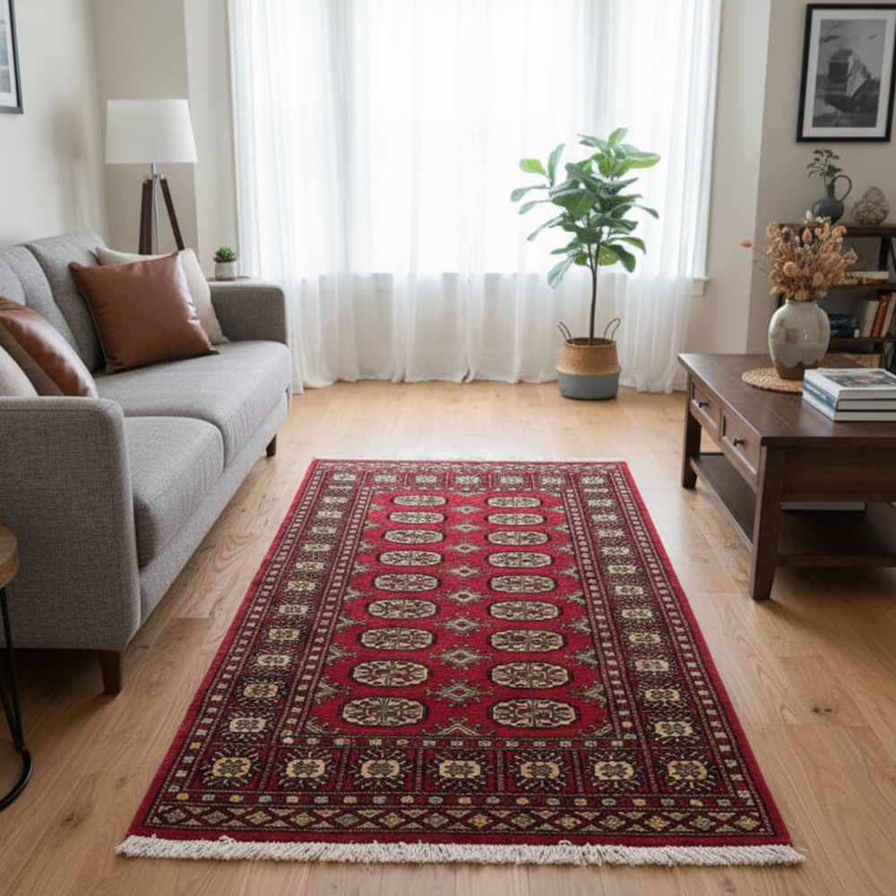 Traditional Bokhara Pattern Area Rug