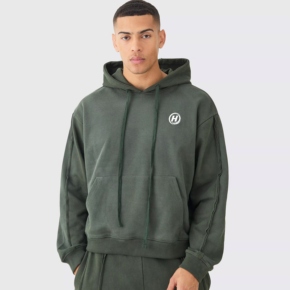 Oversized Boxy Applique Moto Hoodie